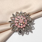 Зажим для платка «Цветок» изящный, цвет радужно-розовый в серебре - фото 4948822