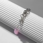 Браслет «Бабочка» полевая, цвет розовый в серебре, L=16 см - фото 7692808