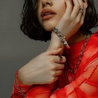 Браслет металл «Цепь» ремень, цвет серебро, L=16 см - Фото 6