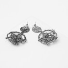 Серьги «Пауки», цвет красный в чернёном серебре - Фото 3