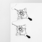Серьги «Летучие мыши с цепями», цвет чернёное серебро - Фото 3