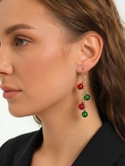 Серьги висячие «Новогодние» бубенцы, цвет красно-зелёный в золоте - Фото 2