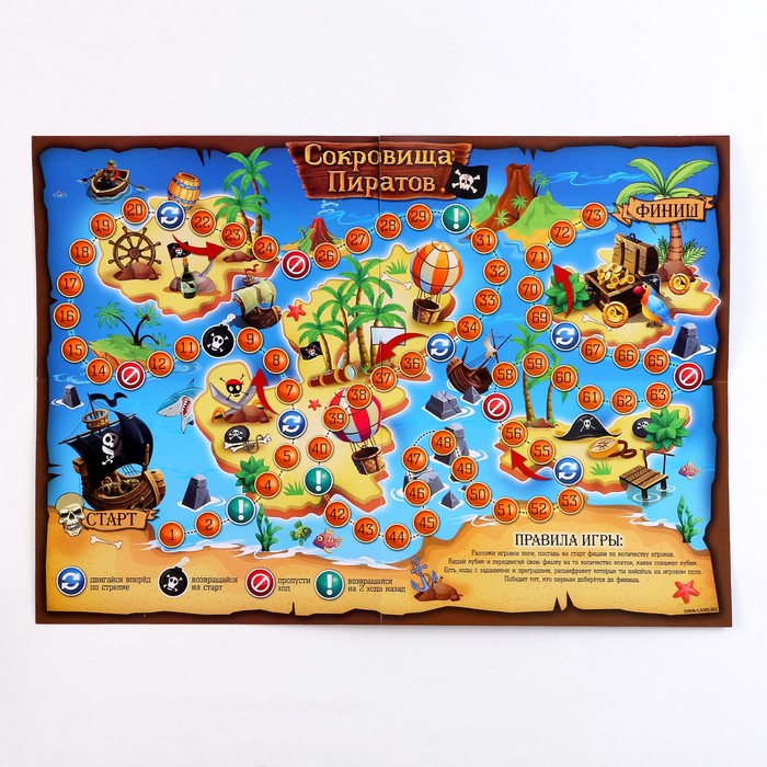 Карнавальный набор "Сокровища пиратов" с игрой бродилкой - фото 1876935466