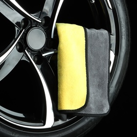 Тряпка для автомобиля CARTAGE, микрофибра, 800 г/м², 30×40 cм, желто-серая