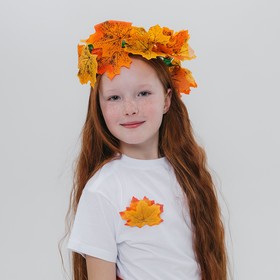 Карнавальный набор «Осенние цветы»: венок из листьев и брошь