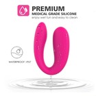 Вибратор для пар, с вибропулей, силикон, розовый - Фото 3