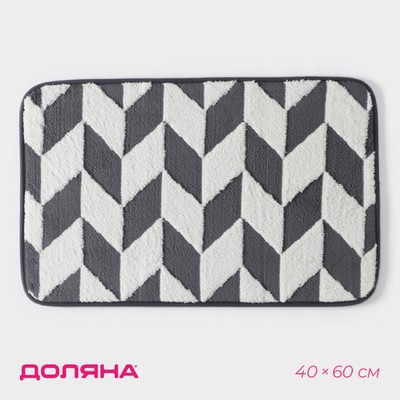Коврик для ванной и туалета Доляна «Ралли», 40×60 см, серый