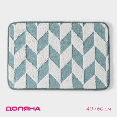 Коврик для ванной и туалета Доляна «Ралли», 40×60 см, бирюзовый