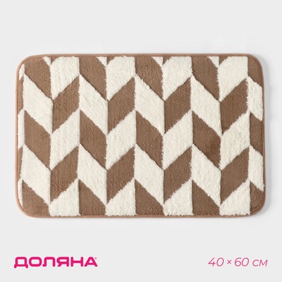 Коврик для ванной и туалета Доляна «Ралли», 40×60 см, коричневый
