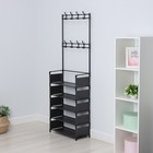 Вешалка - стойка напольная для одежды LaDо́m, с полками для хранения, 5 ярусов, 60×26×172 см, чёрная - Фото 1