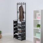 Вешалка - стойка напольная для одежды LaDо́m, с полками для хранения, 5 ярусов, 60×26×172 см, чёрная - Фото 2
