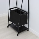 Вешалка напольная для одежды с корзиной LaDо́m, на колесах, 55×42×160 см, цвет чёрный - Фото 4
