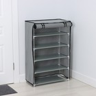 Полка для обуви с чехлом LaDо́m, 5 уровней, 60×30×90 см, серая - Фото 3