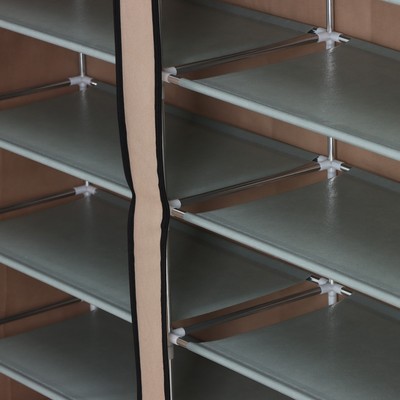 Полка для обуви с чехлом LaDо́m, двойная, 6 уровней, 117×30×106 см, цвет бежевый