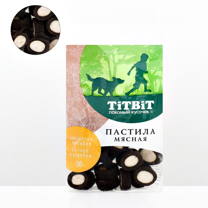 Лакомство TitBit пастила мясная с уткой и кэробом для собак, 130 г - Фото 1