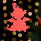 Ёлочная игрушка «Дракон с новым годом», дерево, двухслойный, красный - фото 6278426