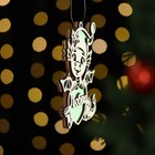 Ёлочная игрушка "Дракон любви ", дерево, двухслойный, зеленый 9946002