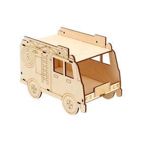 Деревянная кормушка-конструктор «Пожарная машина» своими руками, 22 x 12 x 14 см, Greengo