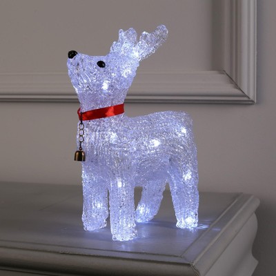 УЦЕНКА Светодиодная фигура «Олень с колокольчиком» 18×25×8 см, акрил, 20 LED, батарейки ААх2, свечение белое