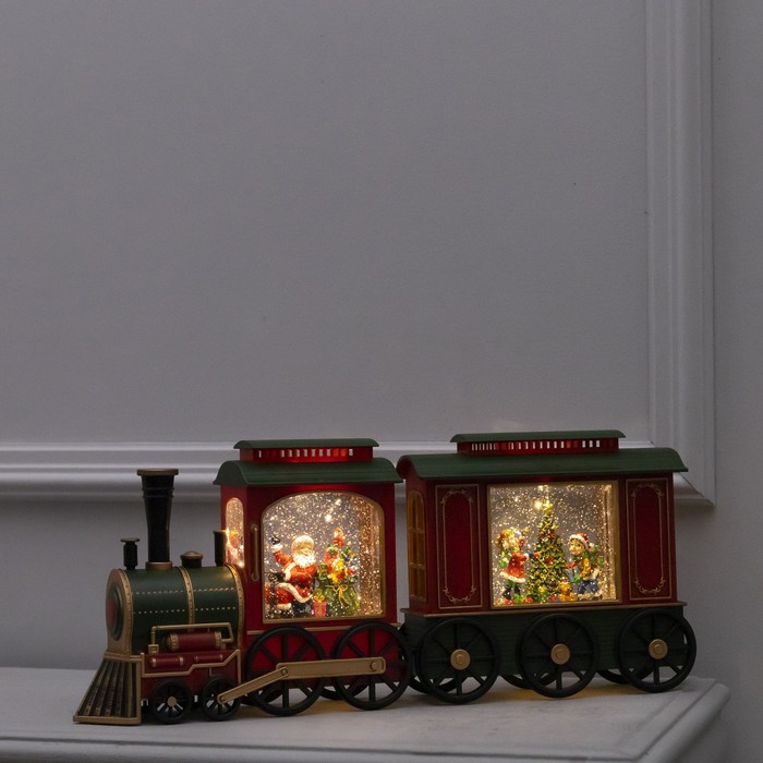 Светодиодная фигура «Поезд» 48 × 20 × 9.5 см, пластик, батарейки ААх3 (не в комплекте), USB, свечение тёплое белое - Фото 1
