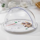 УЦЕНКА Блюдо для кондитерских изделий с крышкой, d=38 см, h=21 см, цвет белый/прозрачный - Фото 5