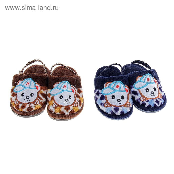 Тапочки детские, размер 24-26 (15-16 см) цвет МИКС - Фото 1