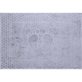 Полотенце махровое «Утро ножки», 400 гр, размер 50x70 см, цвет платина