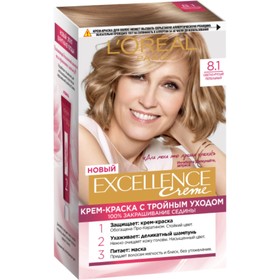 Крем-краска для волос L'Oreal Excellence Creme, тон 8.1 светло-русый пепельный