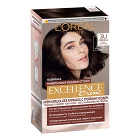 Крем-краска для волос L'Oreal Excellence Creme Universal Nudes, 3U универсальный тёмно-каштановый