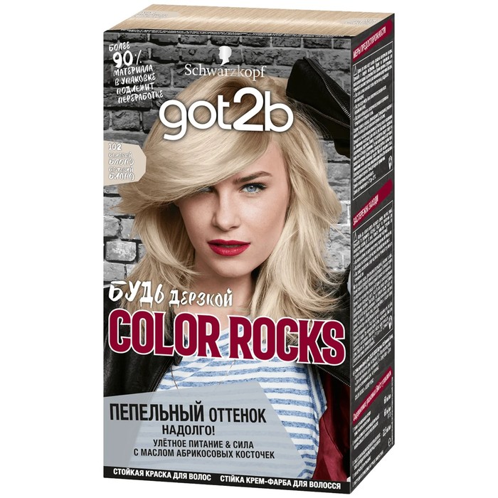 Краска для волос Got2b Color Rocks, 102 бежевый блонд, 142.5 мл - Фото 1
