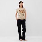 Пижама женская (футболка и брюки) KAFTAN "Lion" размер 40-42 - фото 320466599