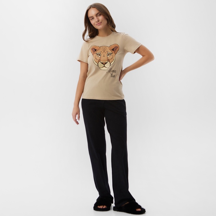Пижама женская (футболка, брюки) KAFTAN Lion, размер 40-42