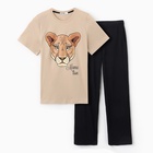 Пижама женская (футболка и брюки) KAFTAN "Lion" р. 44-46 9894087 - фото 11761123