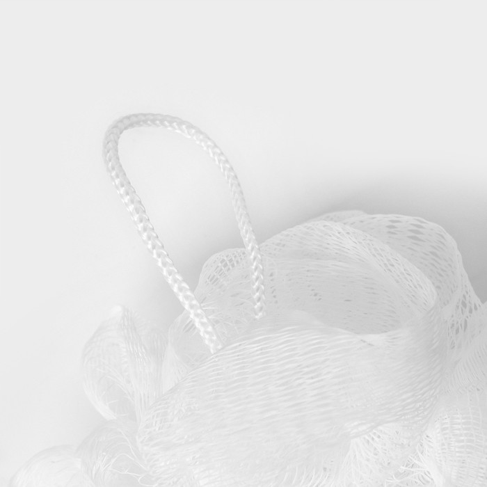 Мочалка для тела «Шар», 30 гр, цвет белый - фото 1909355721