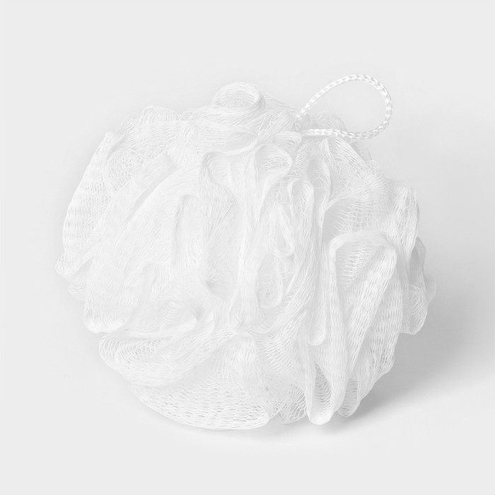 Мочалка для тела «Шар», 50 гр, цвет белый - фото 1909355726