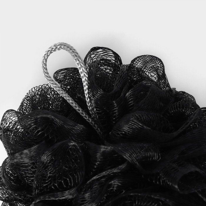 Мочалка для тела «Шар», 50 гр, цвет чёрный - фото 1909355730