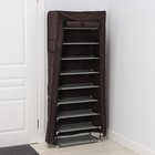 Обувница, 9 ярусов, 60×30×155 см, цвет коричневый - фото 23156474