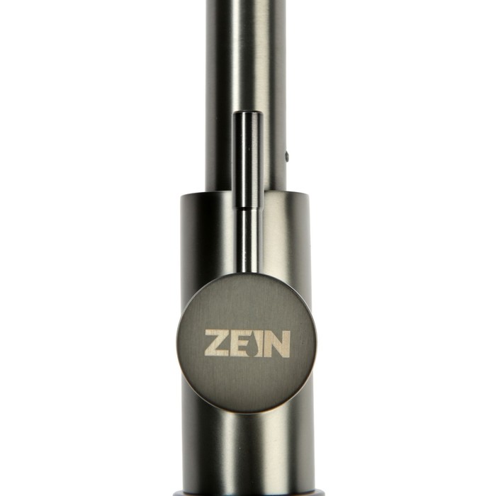 Смеситель для кухни ZEIN Z4961, нержавеющая сталь, с выдвижной лейкой, 2 режима, серый