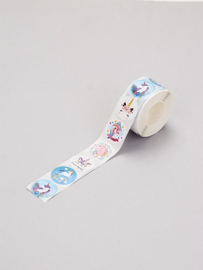 Наклейки в рулоне «Единорожки», 500 шт., 2.5×2.5 см