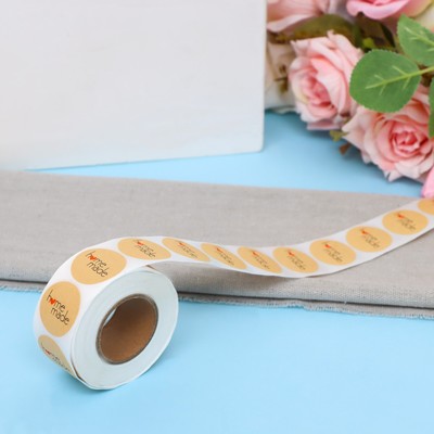 Наклейки крафт в рулоне Home made,500 шт., 2.5×2.5 см