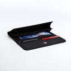 Кошелёк женский на магните, 20×3×9 см, однотонный, чёрный - Фото 2