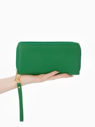 Кошелёк женский на молнии с ручкой, 19×2×10 см, ярко-зелёный - Фото 2