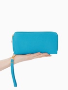 Кошелёк женский на молнии с ручкой, 19×2×10 см, ярко-голубой - Фото 2