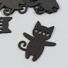 Декор "Кошка" 5х6 см чёрный  набор 6 шт фоам - Фото 1