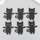 Декор "Кошка" 5х6 см чёрный  набор 6 шт фоам - Фото 3