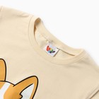 Пижама детская, цвет молочный/корги, рост 116 см - фото 23311558