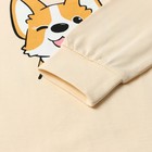 Пижама детская, цвет молочный/корги, рост 116 см - фото 23311559