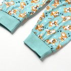 Пижама детская, цвет бирюзовый/корги, рост 110 см - фото 24265937