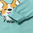 Пижама детская, цвет бирюзовый/корги, рост 122 см - фото 24265947