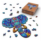 Пазл фигурный деревянный Timeless Elephant, размер 24х26 см, 183 детали - фото 291802455